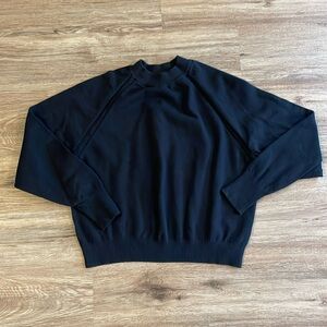 A New Day Black Crewneck Sweater with Ribbed Cuff Detail